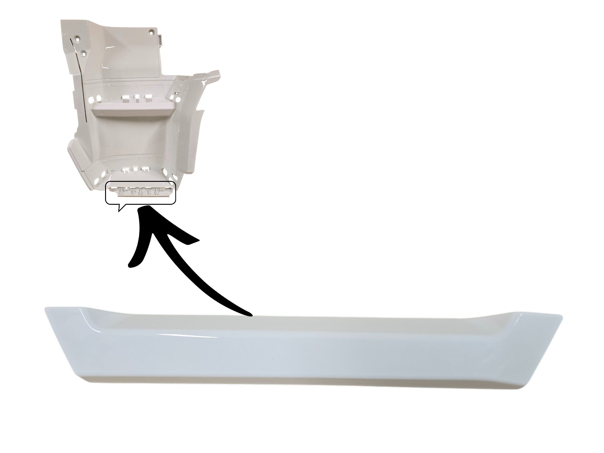 Untere Stufenverkleidung links für DAF XG und XF – DAF Weiß