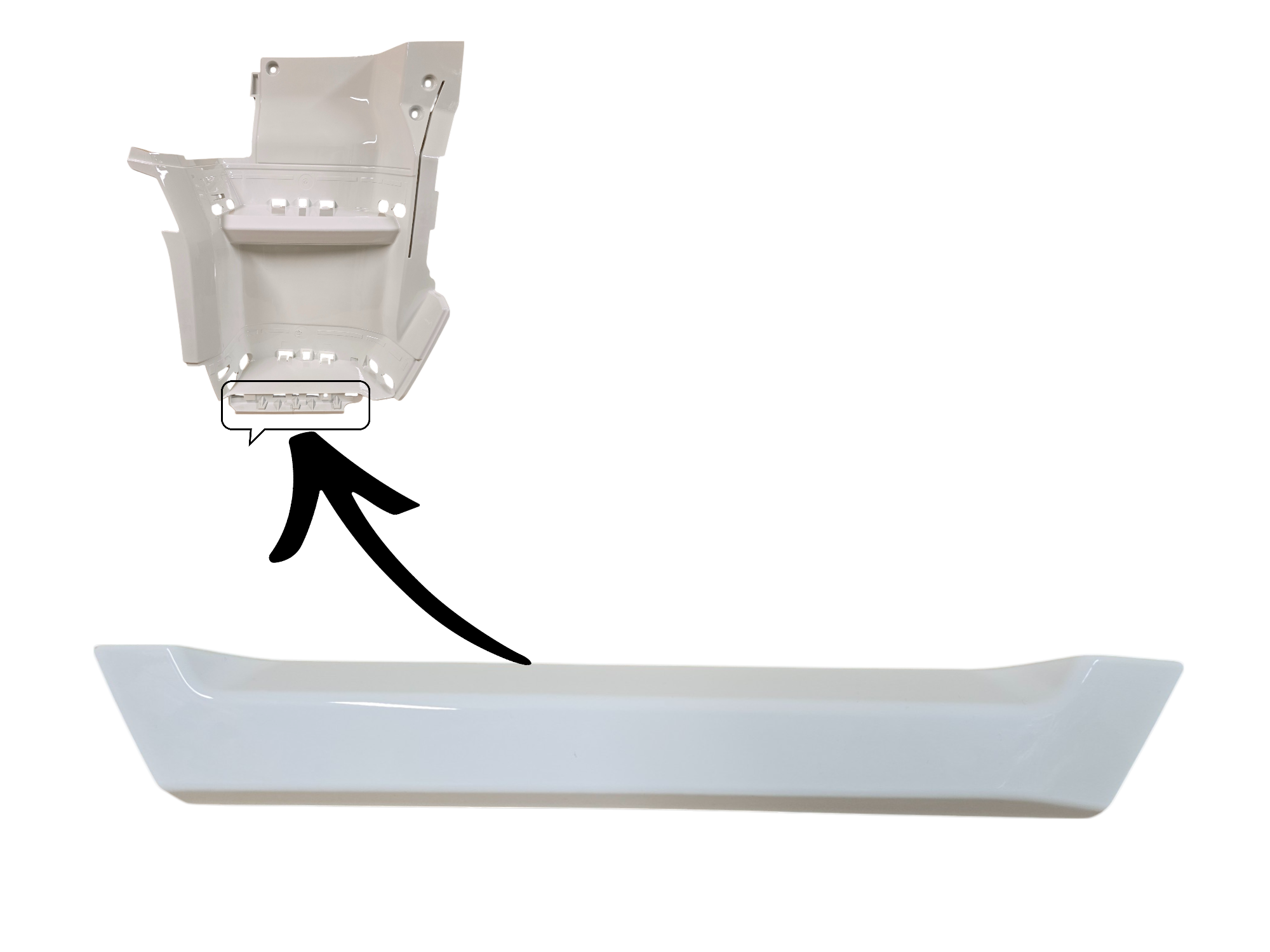 Untere Stufenverkleidung rechts für DAF XG und XF – DAF Weiß