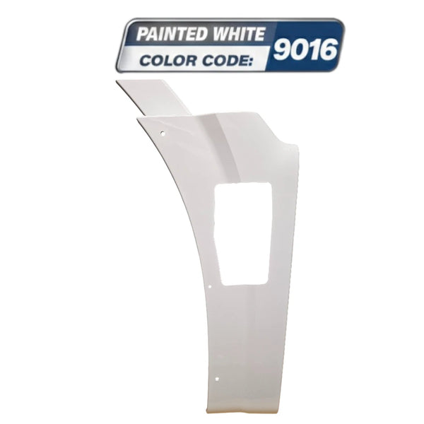 Radlaufverkleidung vorne links lackiert Weiß RAL 9016 für MAN TGX TG3 mit Distronic-Aussparung
