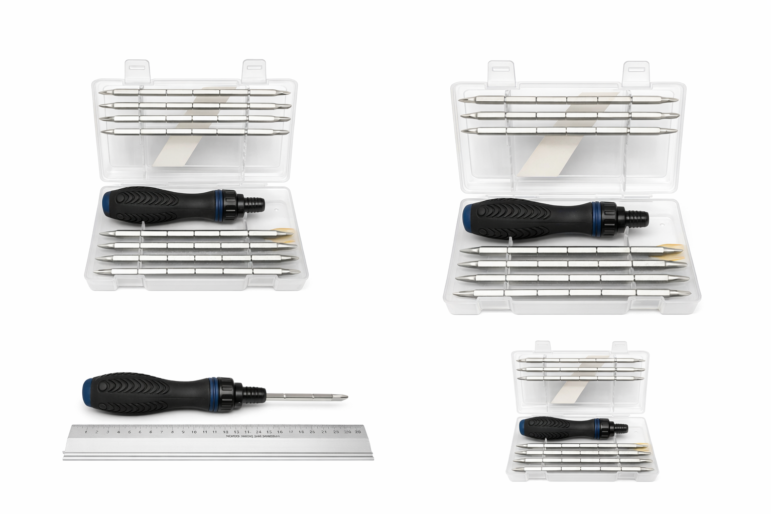 Ratschen-Schraubendreher mit wechselbaren Bit-Aufsätzen