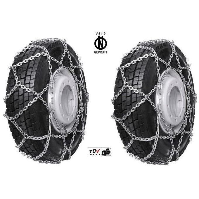 ALASKA X‑TYPE LKW Schneeketten 385/65 R22.5 für Winterreifen, robuste Stahlketten für sicheren Grip im Schnee und Eis